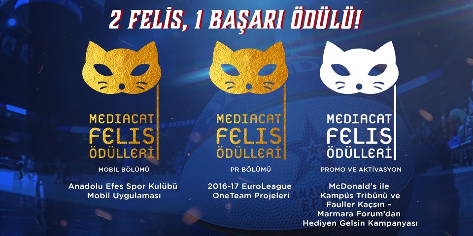 Anadolu Efes Spor Kulübü, başarılı projeleriyle Felis Ödülleri’nde üç ödülün sahibi oldu...