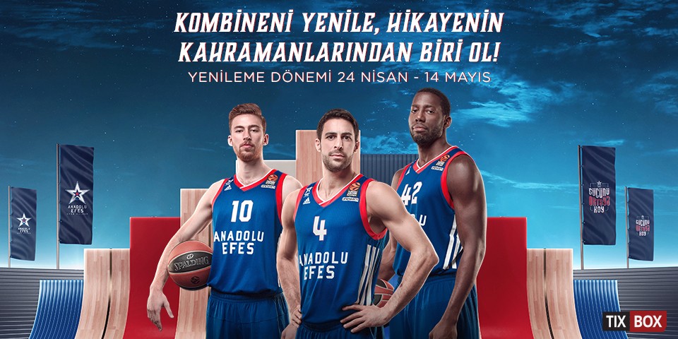 Anadolu Efes’in 2018-2019 Sezonu Kombineleri İçin Yenileme Dönemi Başlıyor...